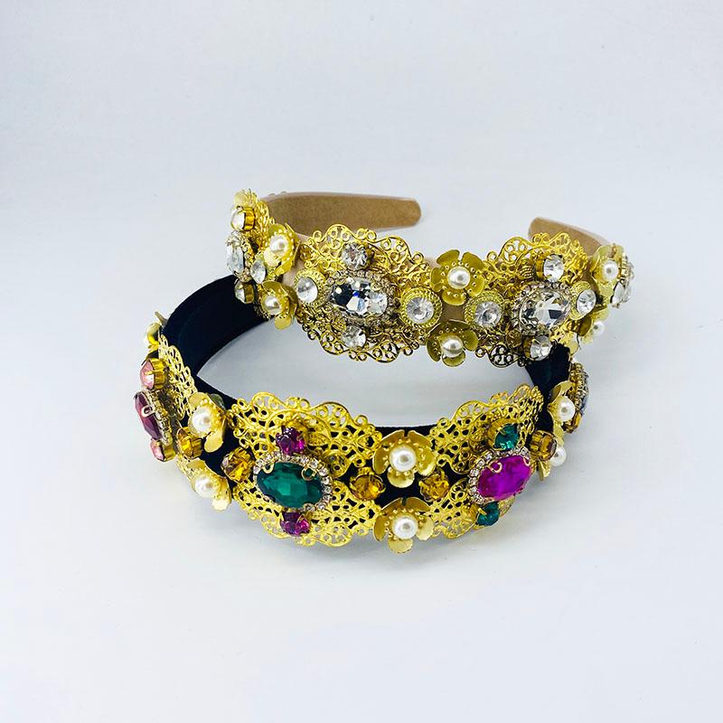 

Hair Clips & Barrettes Fashion Women Gold Accessories Wide Side Headband Mix Pearl Baroque Bridal Adult Center Bow Headwear Who