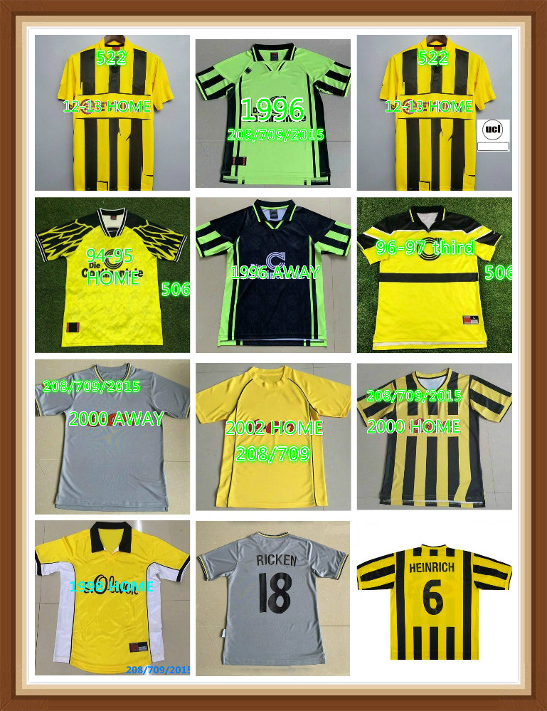 

1995 96 97 98 99 2000 01 02 Borussia Retro dortmund Soccer Jersey Lewandowski REUS METZELDER MOLLER AMOROSO ROSICKY BOBIC Classic adult Foot