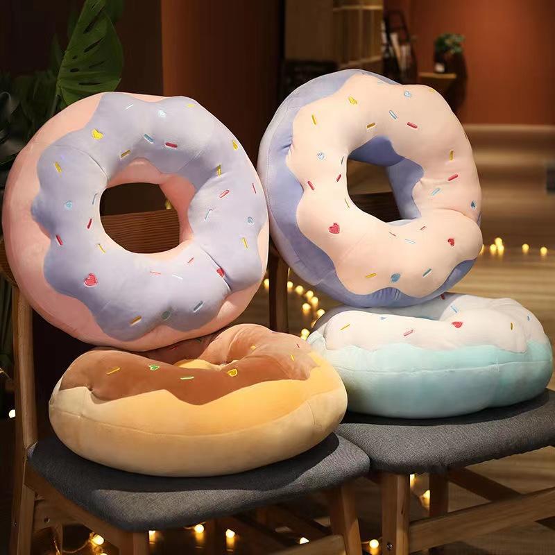 

Cushion/Decorative Pillow Creative Simulation Doughnut Cushion For Office Sedentary Home Bedroom Decoration Girl Gift