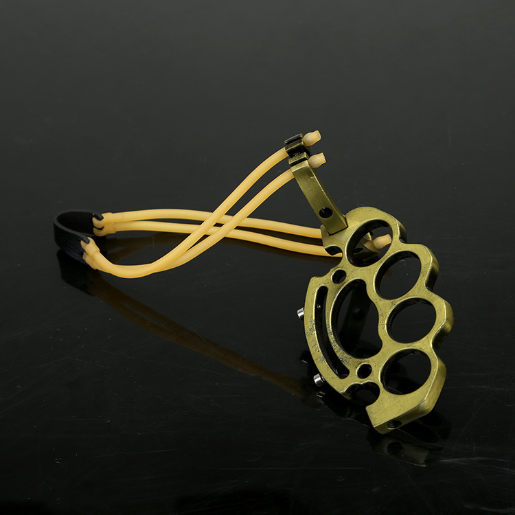 

Alloy clasp slingshot folding outdoor traditional competitive polishing nostalgic self-defense toys temple fair