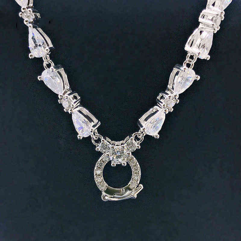 Djmax 100% 925 Sterling Silver Full High Carbon Diamond Chains Necklace for Women Sparkling Wedding Party Fine Jewelry Wholesale-image-736949233
