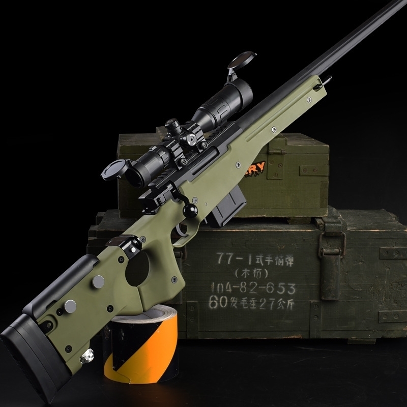 

Pull down AWM alloy model shell throwing soft bullet gun, eat chicken version, and launch the adult metal toy gun