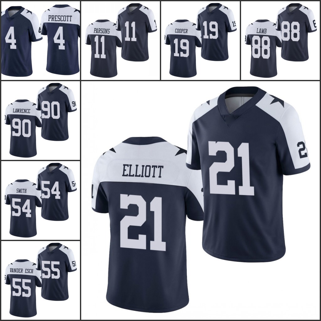 

Men DallasCowboysWomen Youth #88 CeeDee Lamb 4 Dak Prescot 19 Amari Cooper 21 Ezekiel Elliott Custom Navy Game Alternate Jersey, Black
