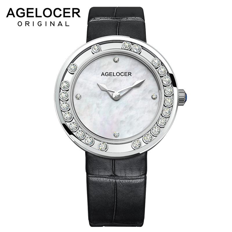 

Wristwatches AGELOCER Fashion Women Watches Ladies Top Waterproof Quartz Watch 316L Stainless Steel Wear Gift Clock, 6601a1