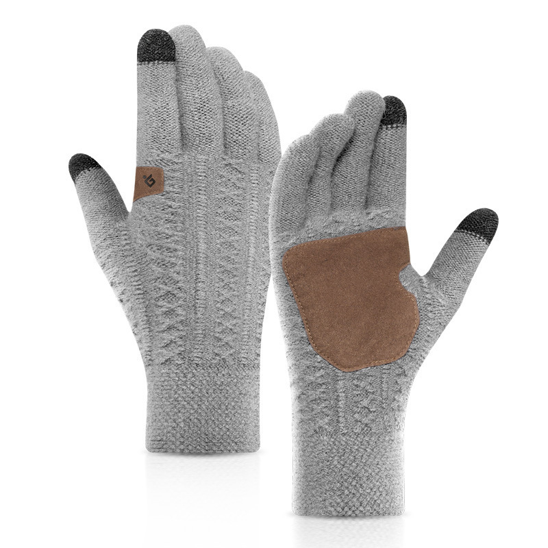 

New Popular Winter Keep Warm Windproof Casual Sports Knitted Gloves Sensitive Touch Screen Glove for Men