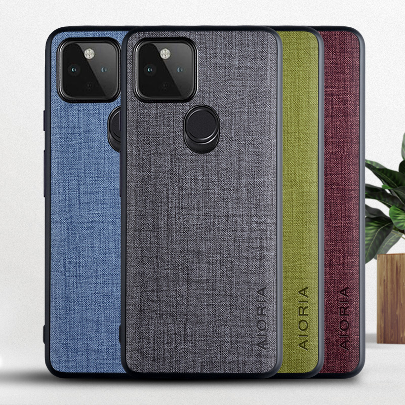 

Cases For Google Pixel 4A 5G 4 4 XL 5 Back Cloth textile Ultra-thin Canvas Case