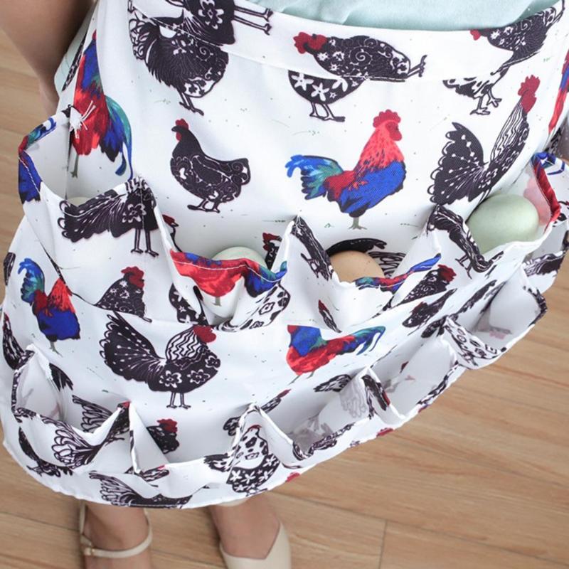 

Fashion Egg Collecting Apron Kitchen Gadgets And Accessories Pockets Holds Chicken Farm Home Aprons Workwear