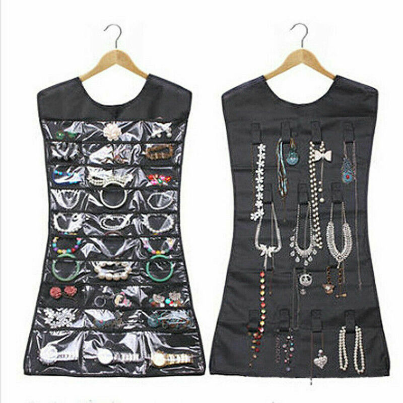 

30 Pockets Hanging Organizer Jewelry Storage Bag Wardrobe Closet Organizer Earrings Ring Necklace Bracelet Pouch Display Holder