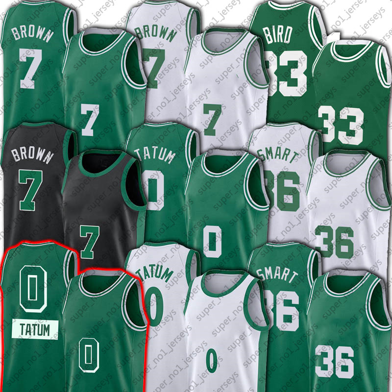

Jayson Tatum Basketball Jersey Bostons Celtices 0 7 33 Jaylen Brown Marcus Smart Larry Bird Jerseys Throwback 2022 City Green White Black