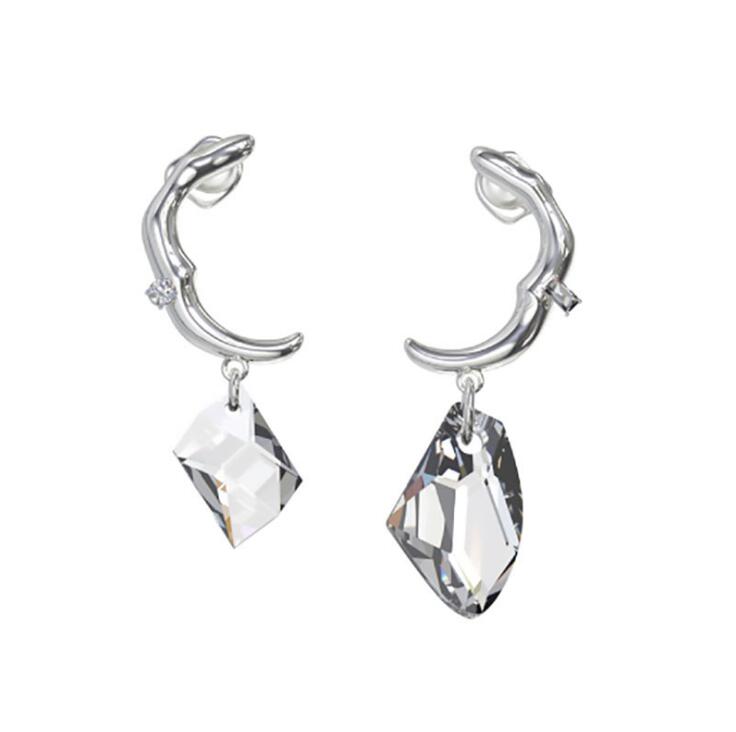 Hoop Niche Design KVK Earrings Irregular Crystal Pendant Dangle Earring-image-701681359
