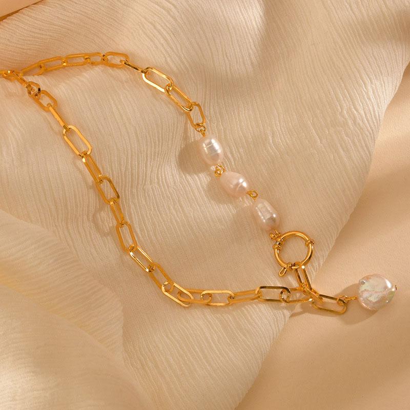 

Pendant Necklaces Vintage Baroque Pearl Choker Necklace For Women Fashion Summer White Imitation 2021 Trend Elegant Wedding Gift, Silver