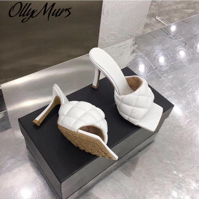 

Ollymurs Desinger Slipper Shoe Selling Padded Leather Open Toe High Heel Sandalias Sapatos Mujer Summer Party Shoes Slippers1, As pic1