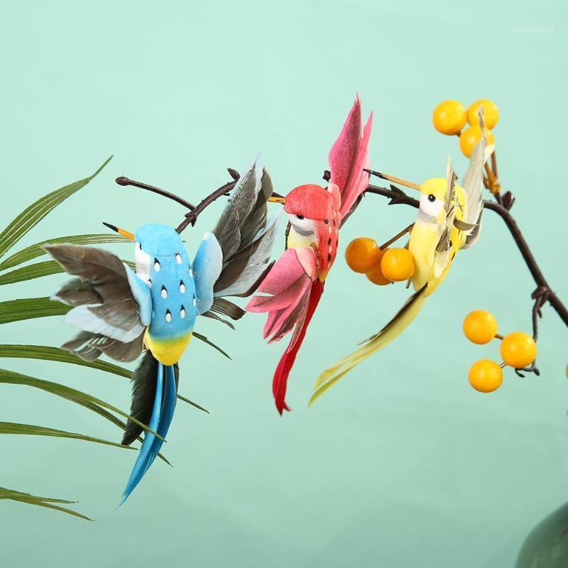 

Decorative Objects & Figurines 12pcs Colorful/Pure White Artificial Birds Home Garden Shop Scenery Foam Feather Clip Crafts Ornaments