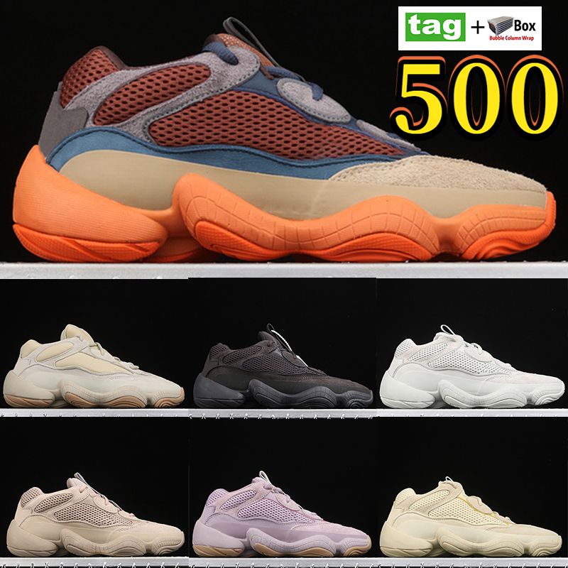 

With box Desert rat 500 running shoes Enflame bone white Taupe Light stone utility black reflective sneakers soft vision super moon yellow men women trainers, Bubble wrap packaging