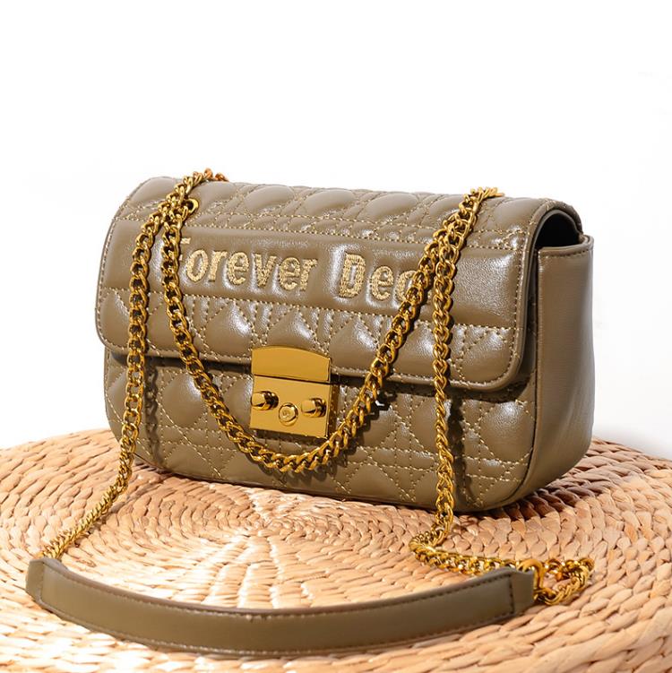 

Crossbody Bag Rhombic Chain Soft Leather Armpit Shoulder Bags, Black