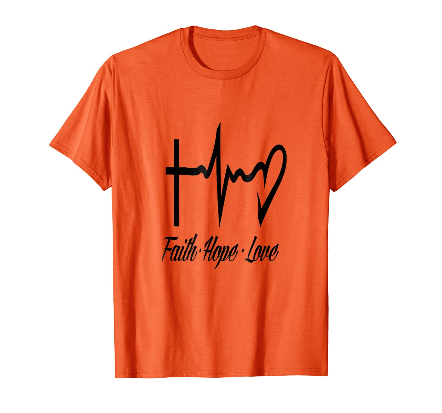

faith hope love graphic cross ekg heart graphic sh, White;black