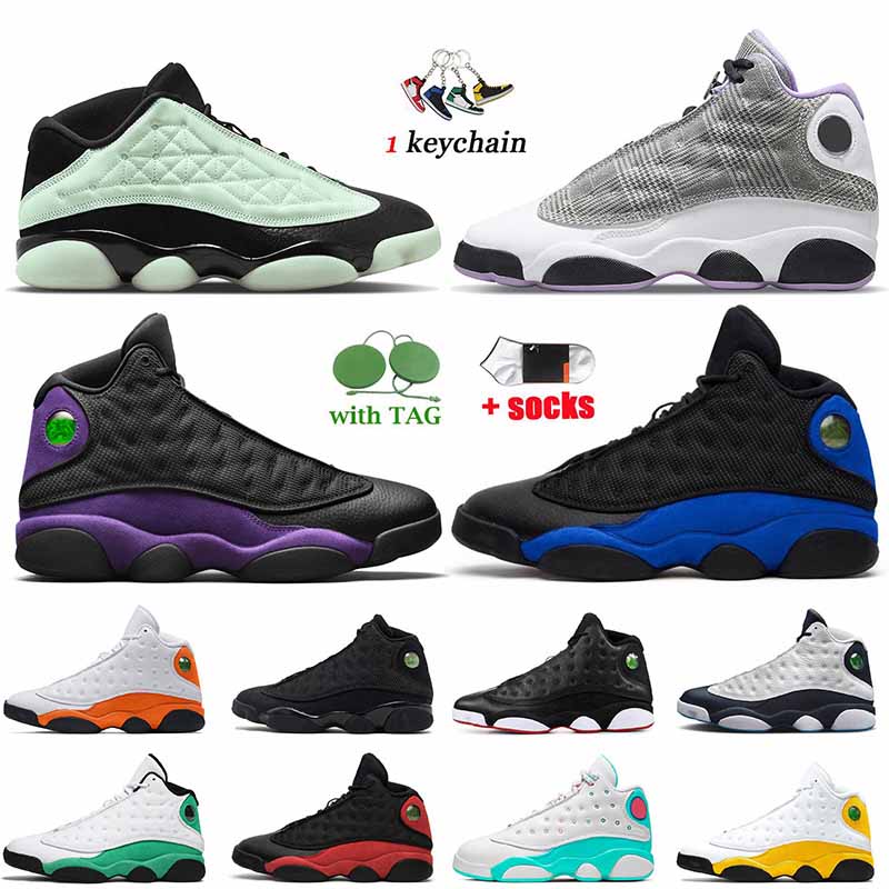

Top Quality Mens 13s Basketball Shoes Jumpman 13 Singles Day Houndstooth Court Purple Reverse Bred Hyper Royal Black Cat Women Flint Outdoor Trainers, D35 atmosphere grey 40-47