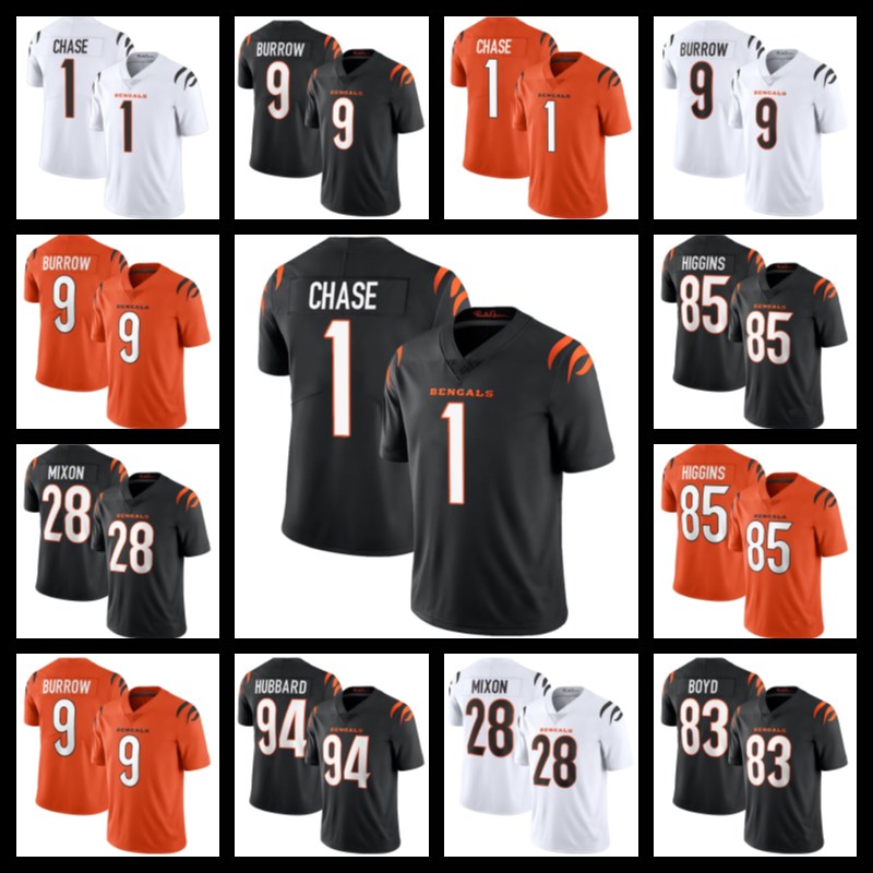 

1 Ja'Marr Chase 9 Joe Burrow Jerseys Cincinnati Bengals Football 85 Tee Higgins 28 Joe Mixon 94 Sam Hubbard 83 Tyler Boyd 89 Drew Sample 94 Sam Hubbard Vonn Bell, Women jersey