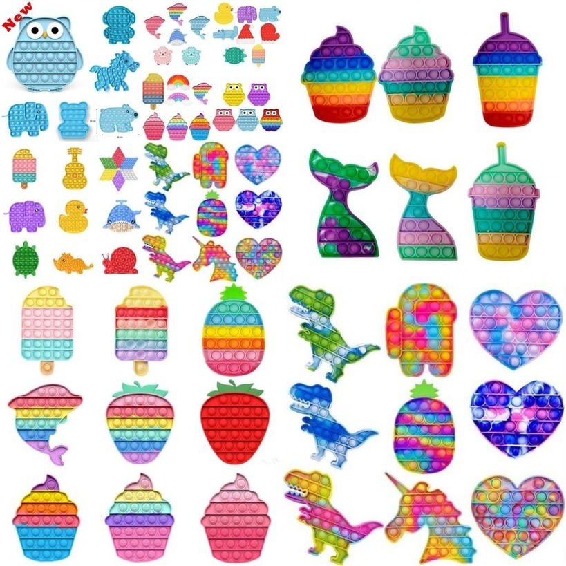 

DHL Glowing Push Bubble Fidget Toys Autism Special Needs Stress Reliever Helps Relieve Stress Increase Focus Soft Squeeze Party Favors Stock