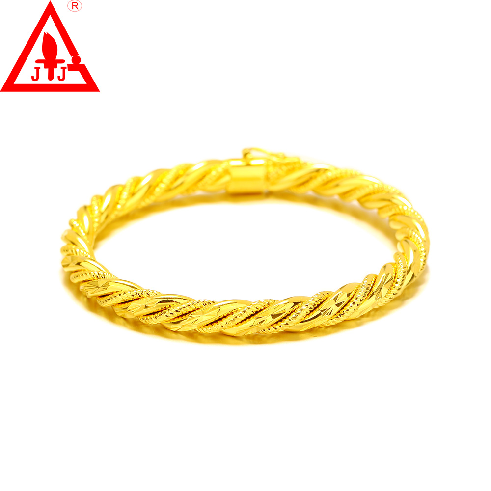 

6MM 24K Yellow Gold Filled Bangles Top Quality Copper Fashion Charms Fine Jewelry Wedding Dressed Luxury designer Bracelet Women, Black