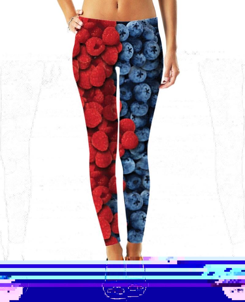

Women's Leggings Women Fashion 3D Digital Printing Pizza/Berry Sexy Elastic Female Skinny Gothic Harajuku Oversized -1, Black
