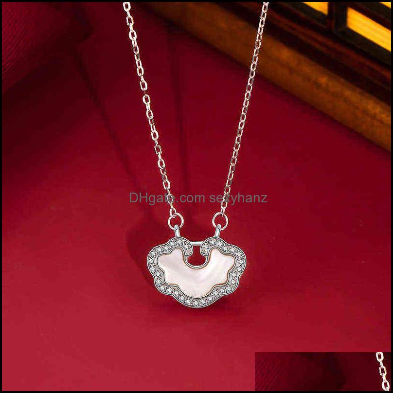 

Link, Chain Bracelets Jewelry S925 Sterling Sier Guochao 2022 Tiger Year Red Rope Safety White Shell Ruyi Long Life Lock Benmingnian Bracele