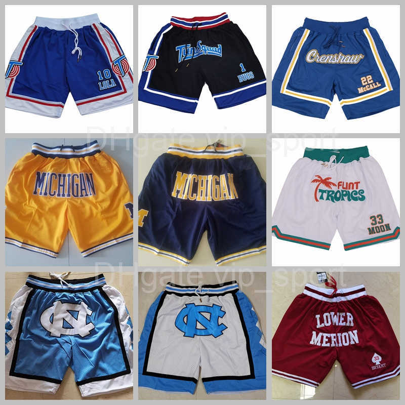 

Just Don Basketball Shorts Sport Pant College Movie CRENSHAW Lower Merion Michigan Wolverines North Carolina Tar Heels Space Jam Tune Squad, Photo a