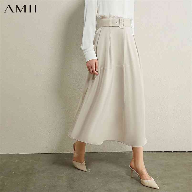 

Amii Minimalism Autumn Winter Fashion Women's Skirt Causal Solid Aline Calf-length Female Temperament Women 12040392 210708, Black