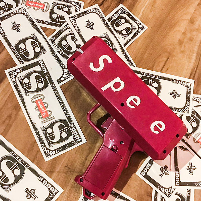 

5 Colors Spray Money Gun Toy 19*17cm Banknotes Cash Guns Funny Decompression Toys for Gift Party