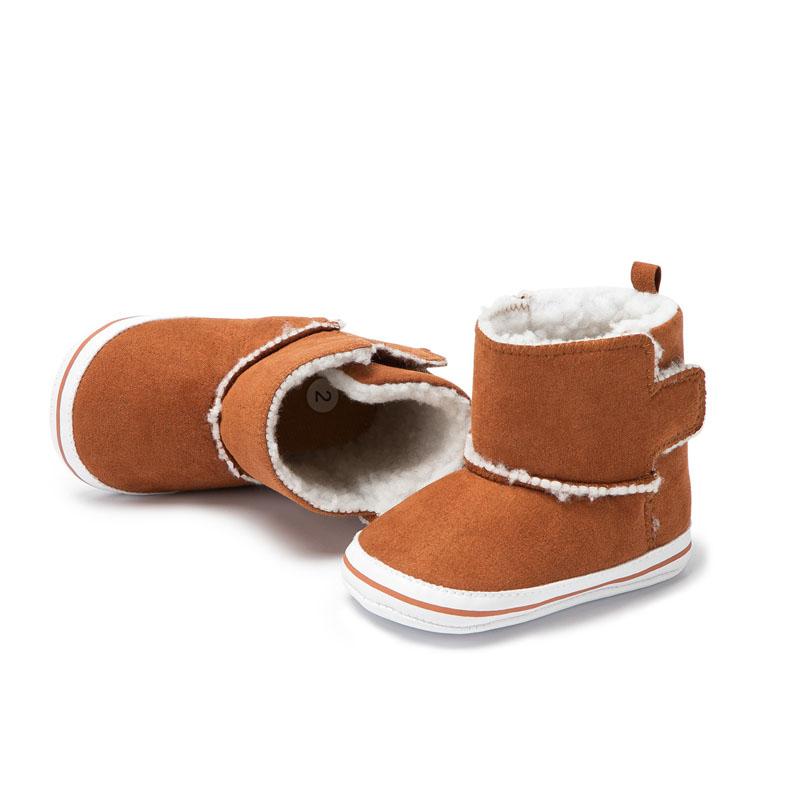 

First Walkers 2021 Winter Warm Baby Snow Boots Fur Born Shoes Boys Girls Toddler Anti-Slip Kids, Brown