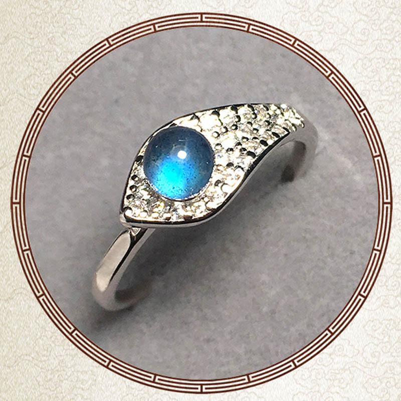 

Cluster Rings Fashion 925sterling Silver Promise Olive Leaf Adjustable Finger Feather Snake Shape Blue Luminous Accessories, Golden;silver