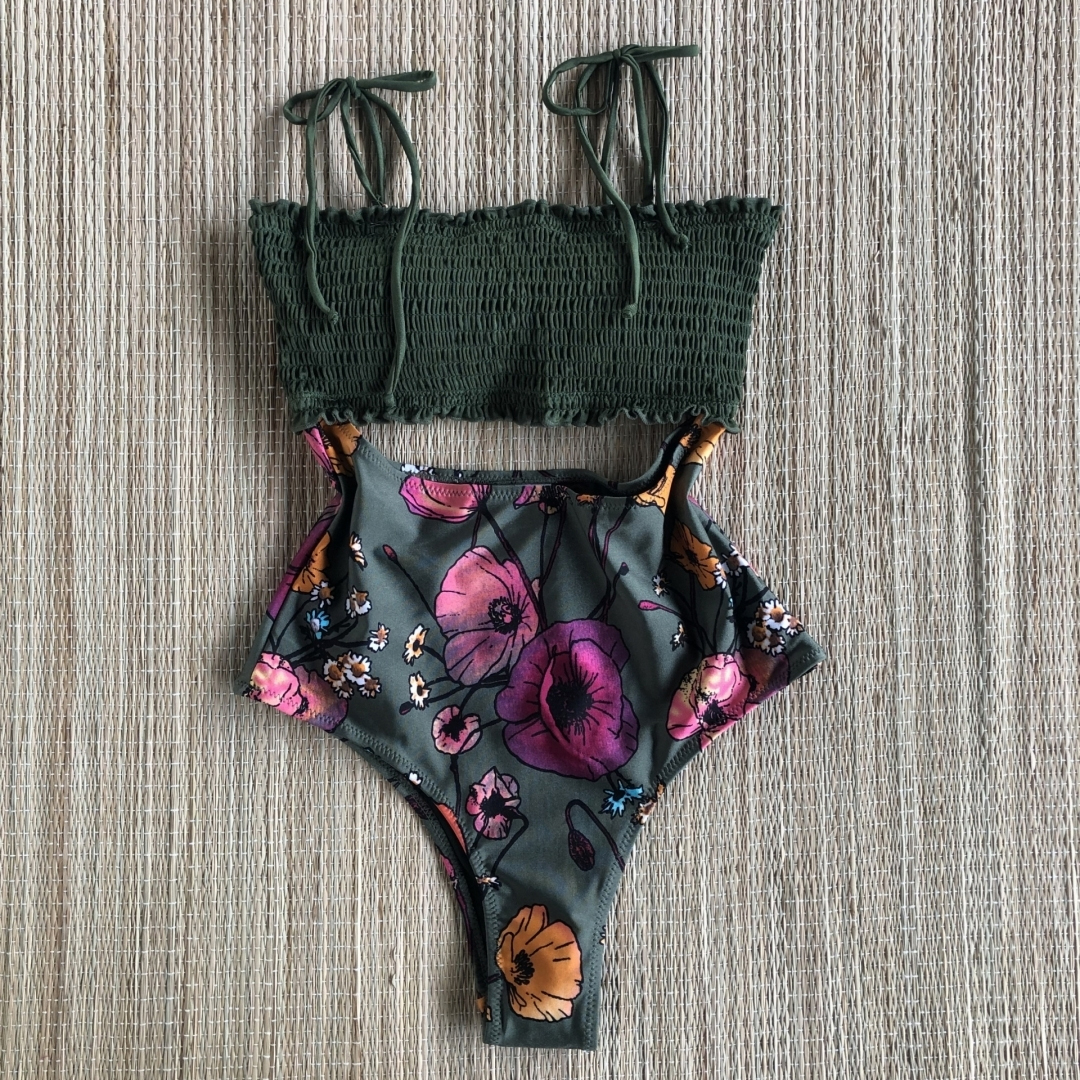 

2021 Sexy Ruffle Women Swimwear One Piece Swimsuit Push Up Monokini Bodysuit Print Swim Suit Bathing Suit Beach Wear Summer