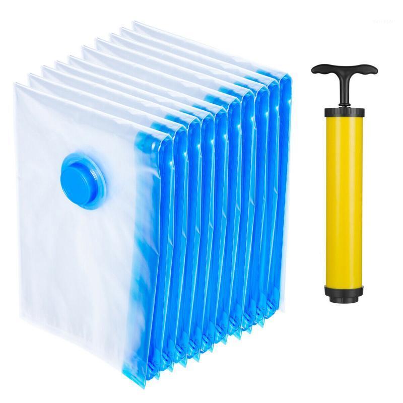 

Storage Bags 10Pcs/set Foldable Compressed Organizer Vacuum Bag Transparent Border Saving Space Clothes