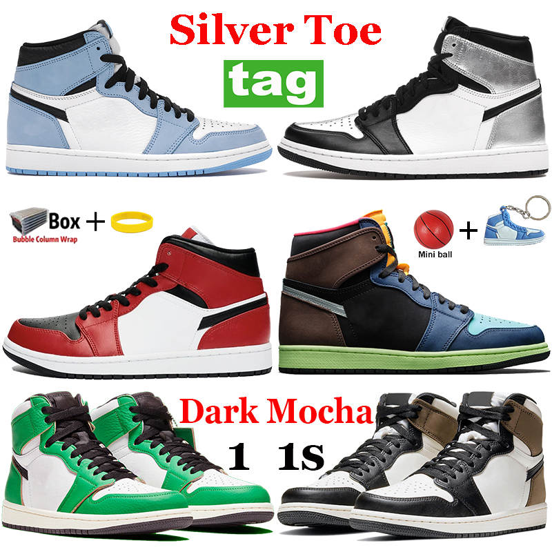 

With box 1 1s basketball shoes Midnight Navy Dark Mocha Twist UNC Mens Running Sneakers Royal Chicago Toe Light Smoke Grey Trainer, Bubble wrap packaging