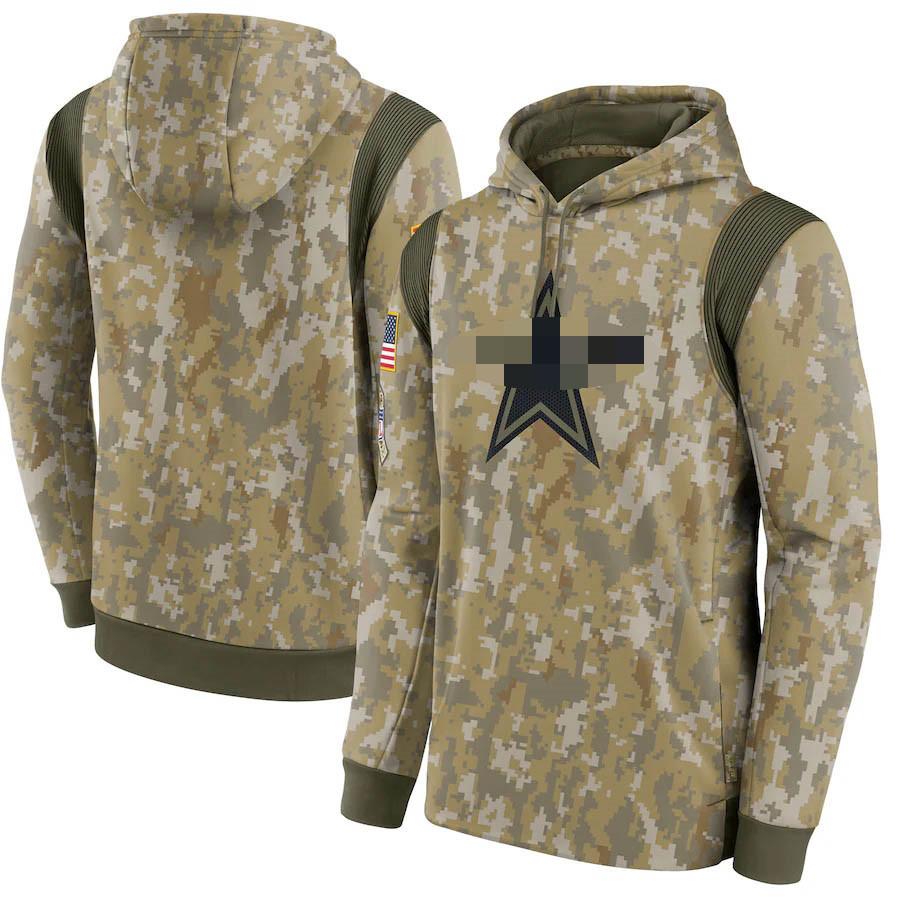 Dallas„Cowboys„Men Women Youth 2021 Salute To Service Therma Performance Pullover Football Hoodie Camo