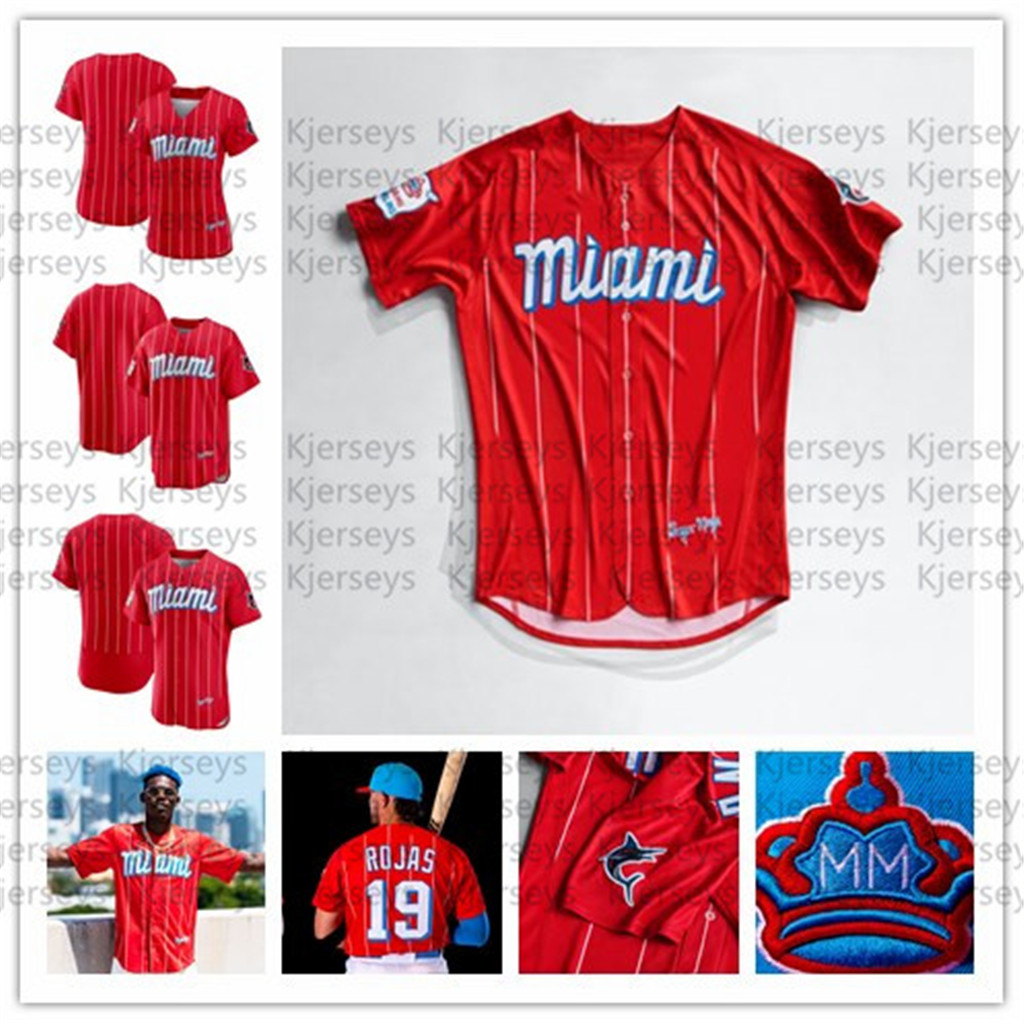 

Marlins 2021 City Connect Jersey Jesus Aguilar Brian Anderson Starling Marte Miguel Rojas Isan Diaz Jon Berti Jorge Alfaro Chad Wallach Jazz, Blue;black