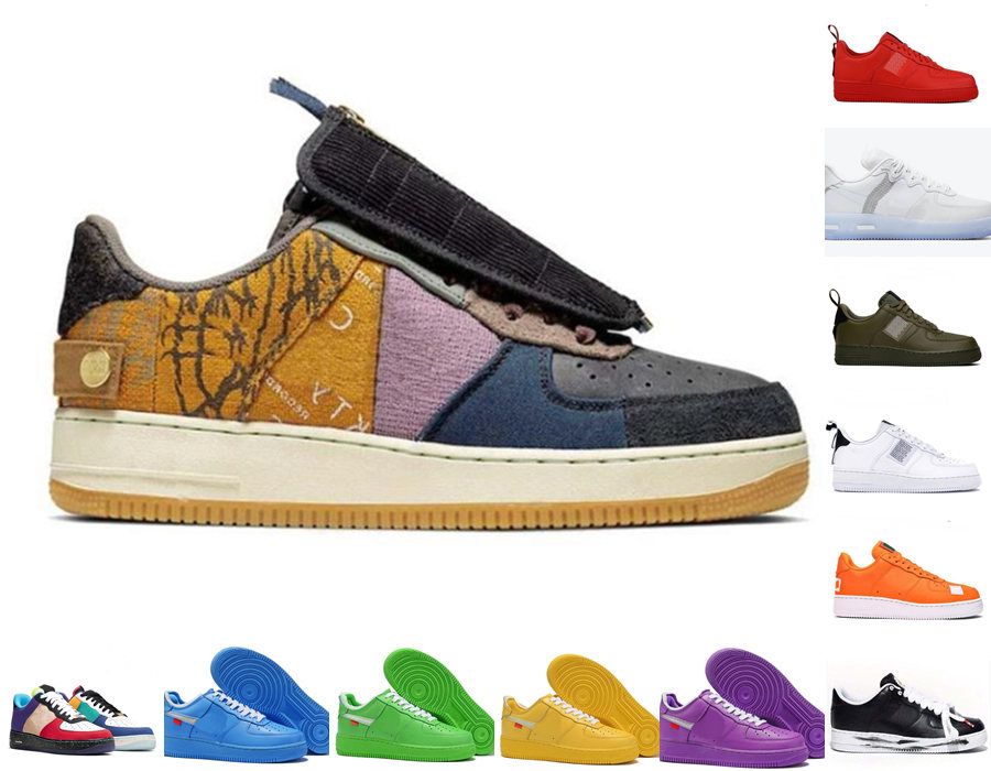 

2021 Designer Outdoor Men Low Skateboard Shoes One Unisex 1 Knit Euro Airs High Women All White Black red green Casual trainer US 5.5-11, 21