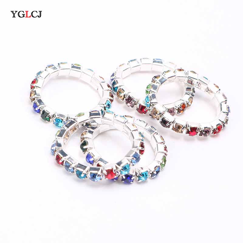 

New Fashion Transparent Crystal Ring Ladies Elastic Single Row Crystal Ring Bridal Jewelry Ladies Jewelry