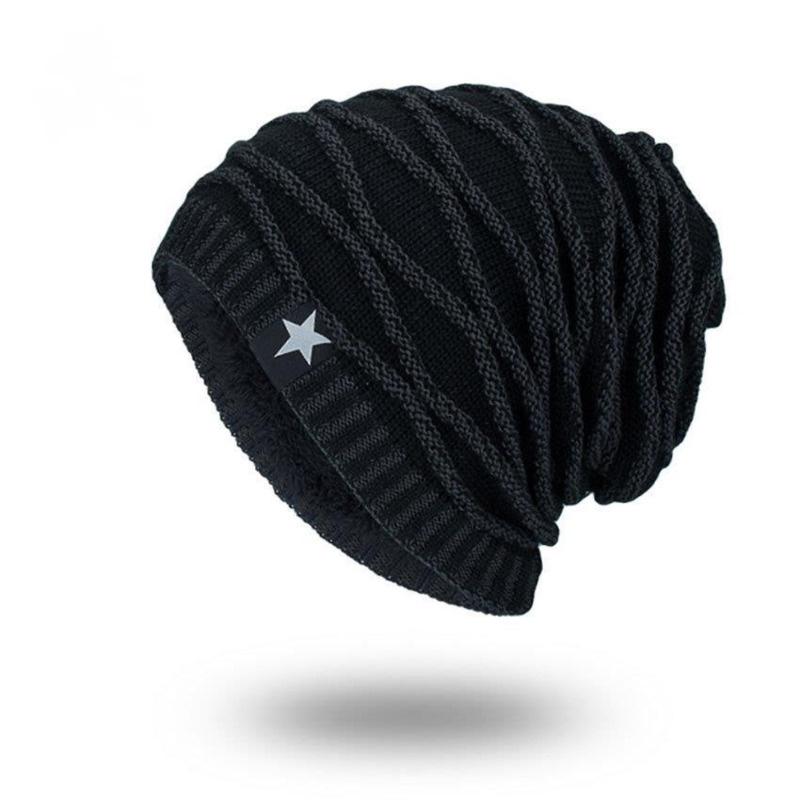 

Beanie/Skull Caps Unisex Knit Cap Men Women Beanie Solid Oversized Beanies For Winter Hats Warm Fashion Ski Hat Male Soft, Black