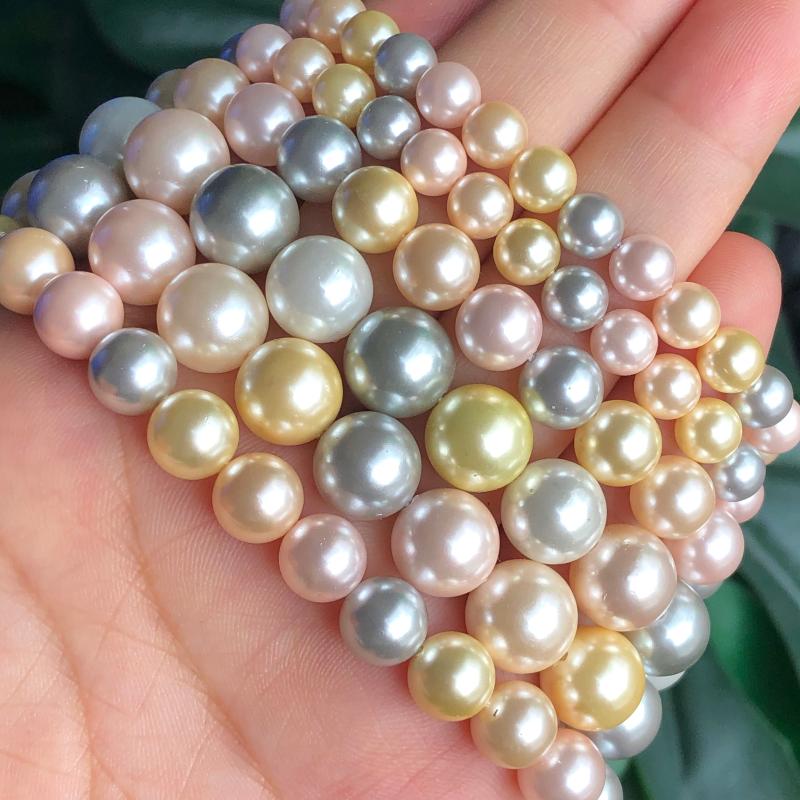 

Other Natural Shell Yellow White Gray Imitation Pearl Beads Smooth Loose Spacer For Jewelry Making Diy Woman Bracelet Necklace