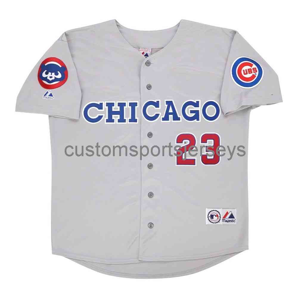 

NEW Ryne Sandberg 1993 Grey Road Jersey w/ Team Patch XS-5XL 6XL stitched baseball jerseys Retro