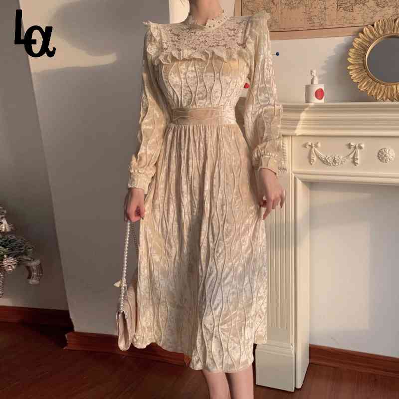 

Spring Kawaii Chic Fairy Lolita Style Princess Women Dress Vintage Mori Girly Lace A-Line Dresses Female Vestidos 210519, Ap