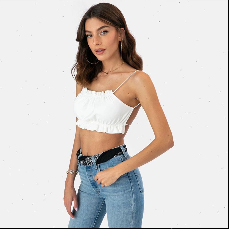 

winter crop club womens tanks hollow out drawstring backless bandage female solid bodycon camisole, White