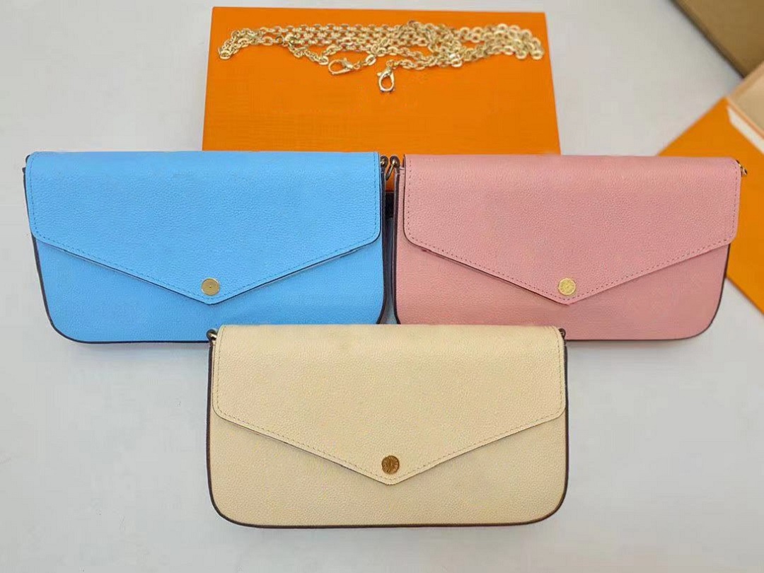 

Fashion High Quality luxury designer bag purse Felicie Pochette totes Genuine Leather Handbags Shoulder Bags handbag Clutch Tote Messenger Purses free shiping, Vanilla #80498