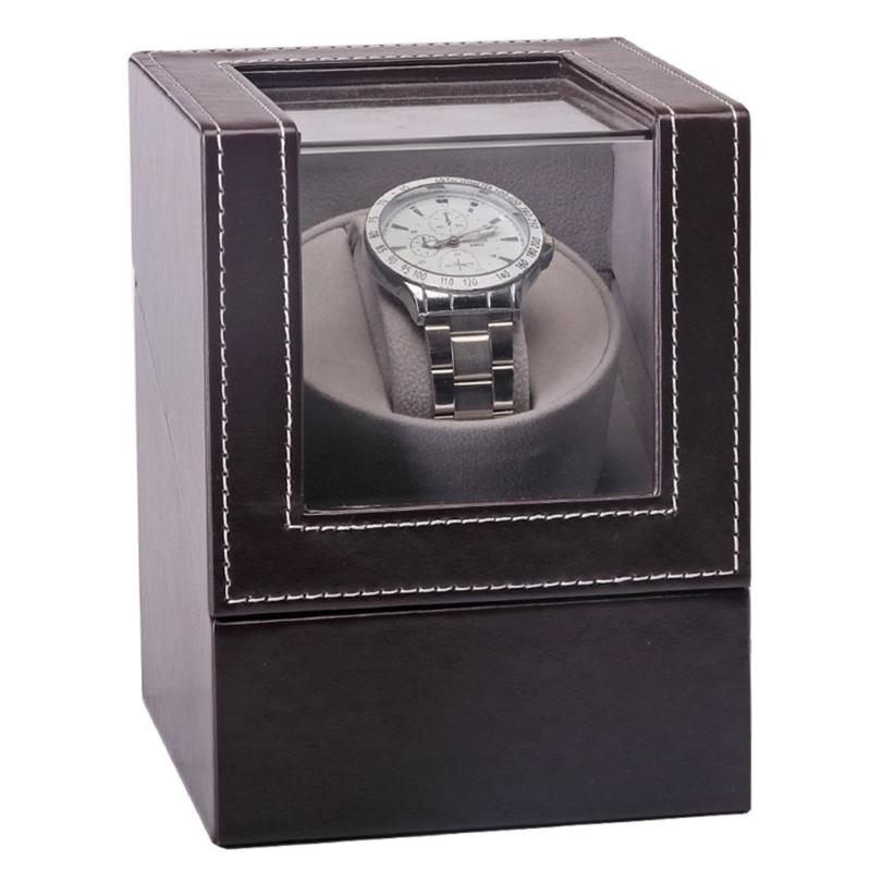 

Watch Winders Automatic Mechanical Winder Brown Leather Box High Class Motor Shaker Holder Display Jewelry