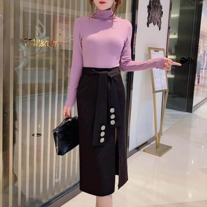 

Autumn And Winter Designers Womens Skirts Versatile Fashion Irregular Korean, Black