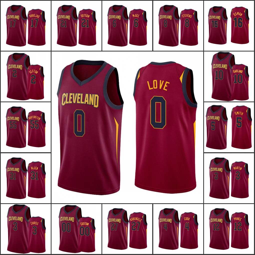 

Men Cleveland Cavaliers''Kevin Love J.R. Smith Cedi Osman Collin Sexton Darius Garland Dylan Windler Custom Icon Maroon Jersey