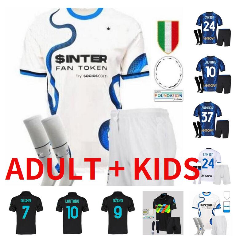 

VIDAL BARELLA LAUTARO ERIKSEN ALEXIS Soccer Jerseys 21 22 KOLAROV D'AMBROSIO SKRINIAR BROZOVIC DZEKO CORREA football shirt 2021 2022 uniforms adult KIDS kit