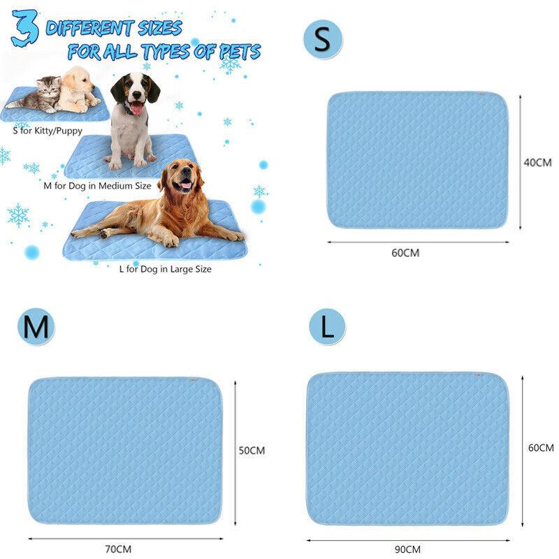 

Pet Cooling Mat Non-Toxic Cool Gel Pad Bed For Summer Dog Cat Puppy Kennels & Pens