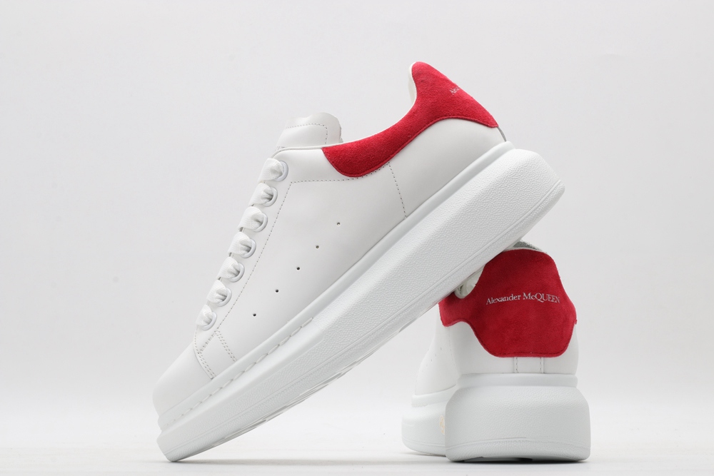 

[With Box] Alexander McQueen Men Shoe Fashion Women Mens Leather Lace Up Platform Oversized Sole Sneakers White Black Casual Shoes 35-46, No.1